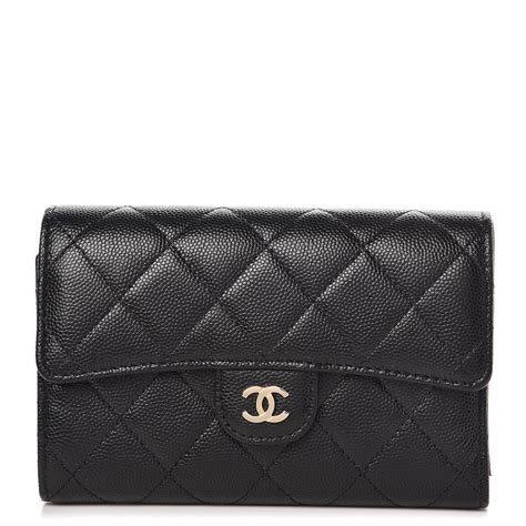 chanel flap wallet medium|chanel trifold wallet black caviar.